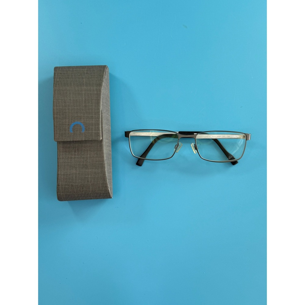 NWP Germany 8600 Eyeglass Frames Black Silver Rectangle 140mm Used